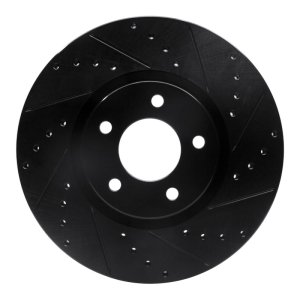 Mazda 3 Brake Rotor (1) - Front Right - R1 Concepts - Drilled & Slotted - Black - `07-`13